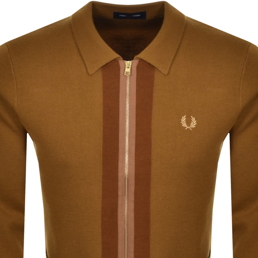 Alternative Image for ProductFred Perry Full Zip Knit Cardigan Brown2